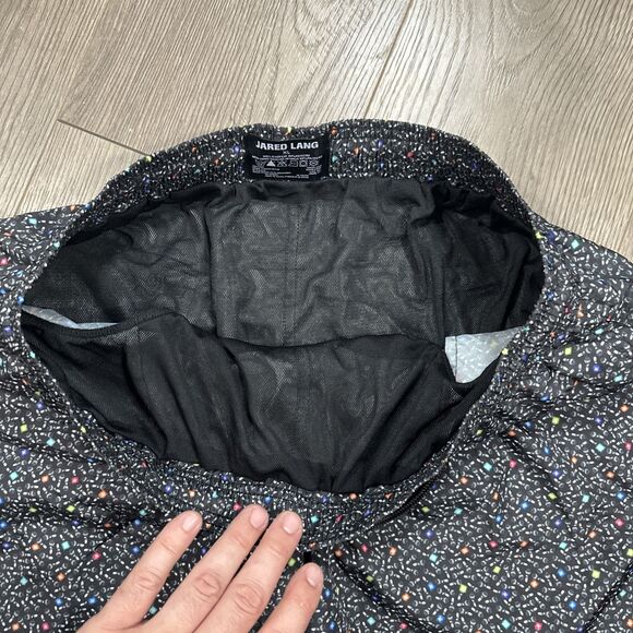 Jared Lang Mens Shorts SZ XL  Lined Swim Trunks Beach Black Geometric Patterned - Picture 5 of 8